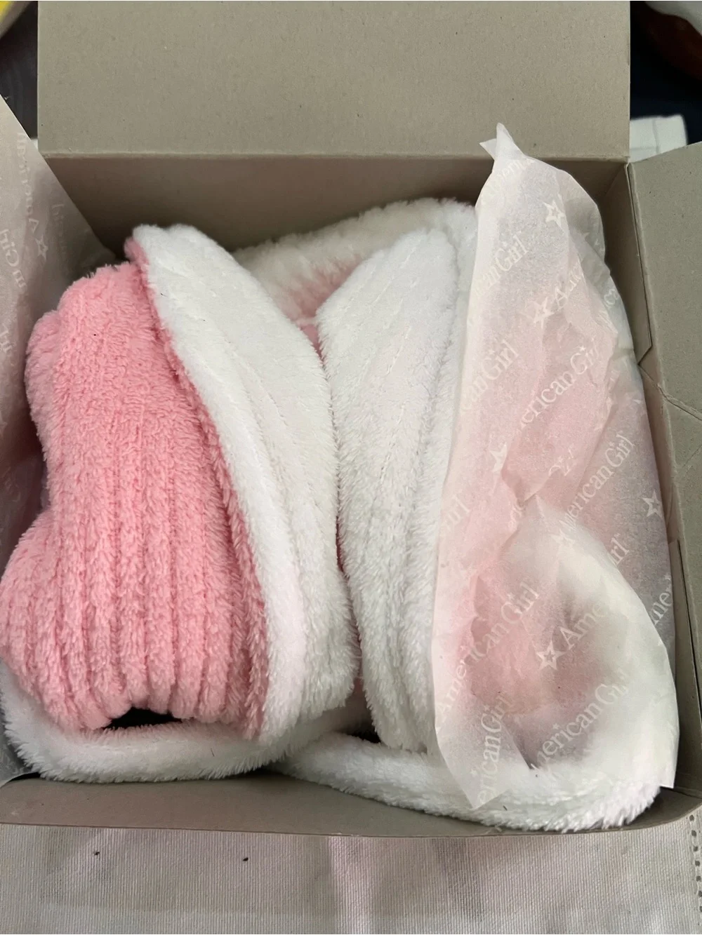 American Girl Emily’s Robe & Slippers Set NIB Pink Plush Retired F5176-AF1A